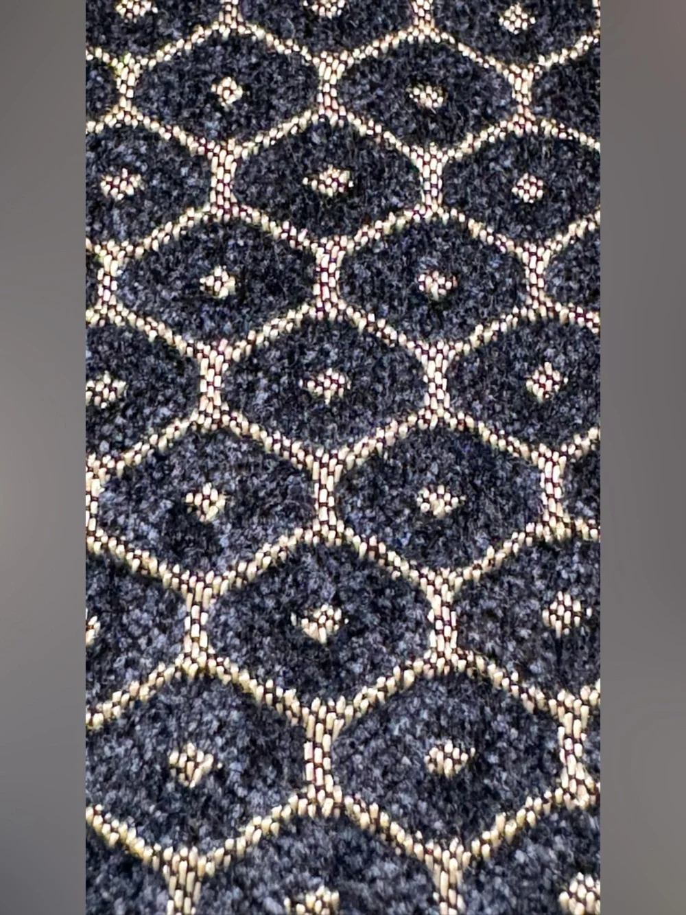 West Elm Navy Blue Velvet Pillow Sham Rayon Cotton Blend Geometric 18x18
